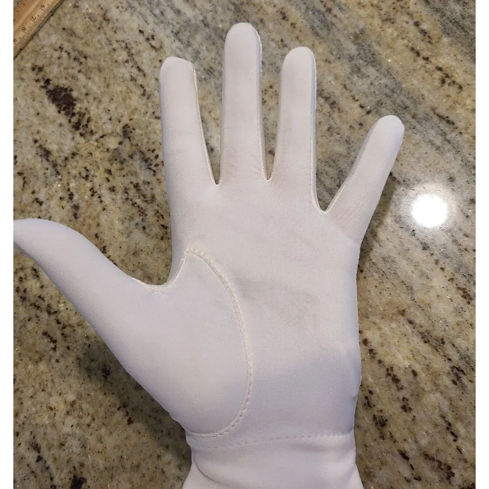 Vintage Size XL Isotoner Pink Stretch Formal Gloves. Nylon Spandex 7.5